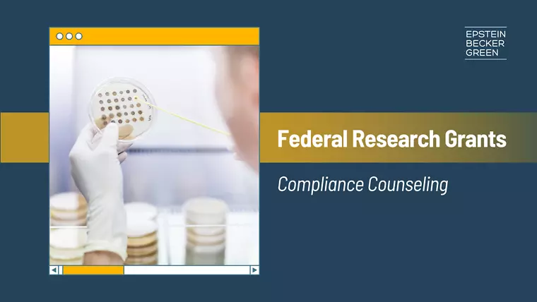 Federal Research Grants - Compliance Counseling