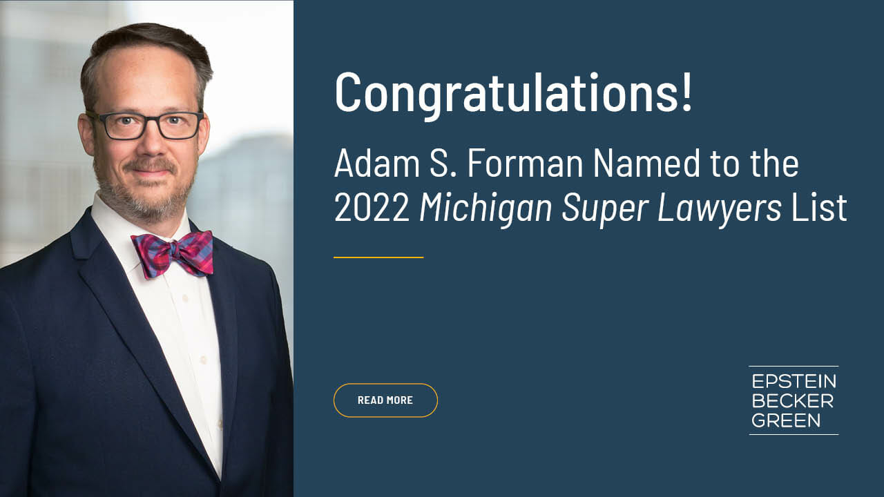 Adam S. Forman Named to the 2022 Michigan Super Lawyers List Epstein